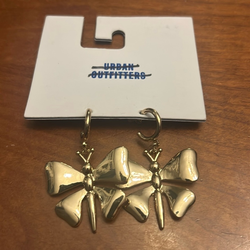 Urban Outfitters Gold Butterfly Earrings